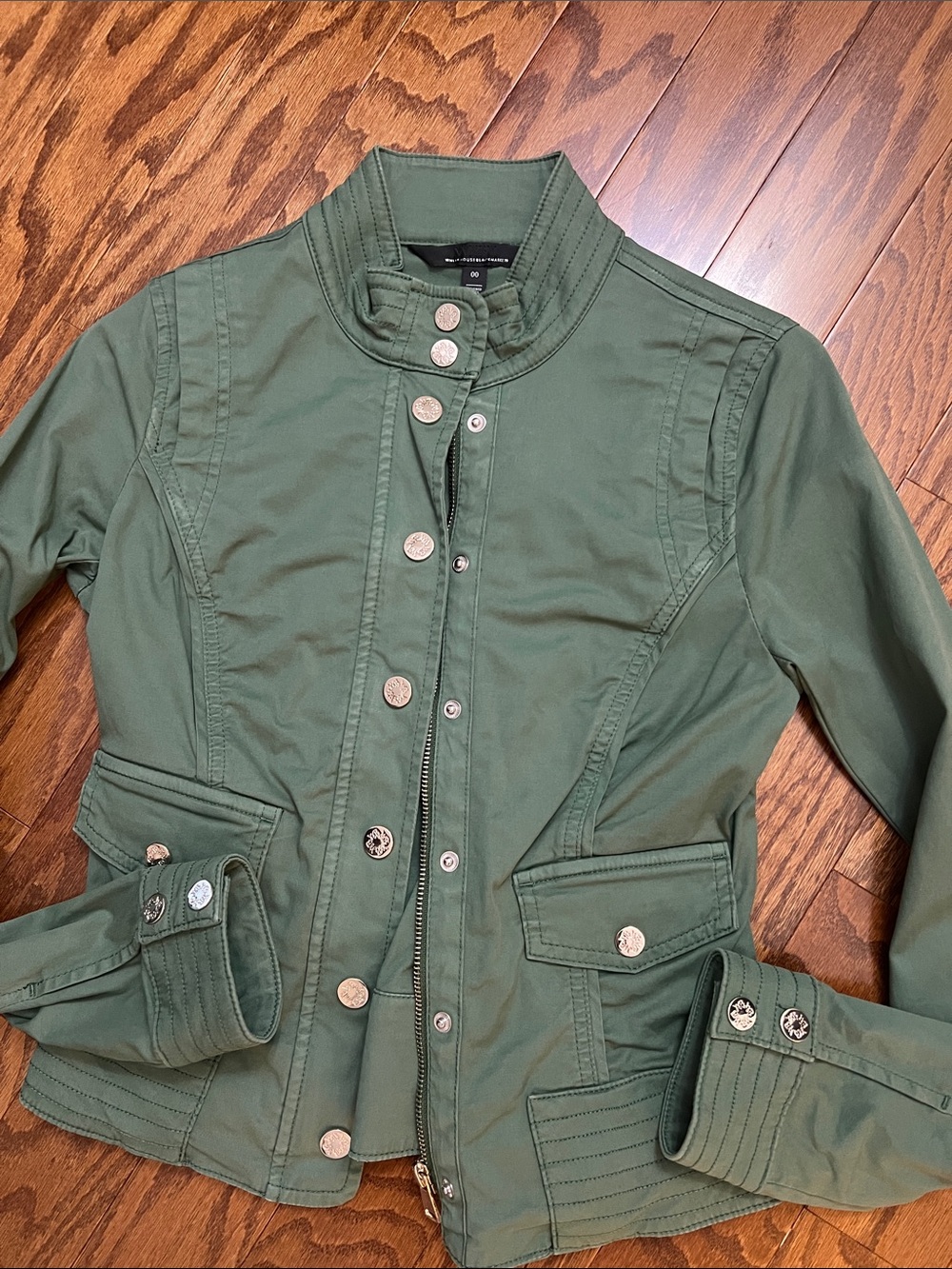 WHBM, Olive Green Women's Military-Style Jacket, size 00